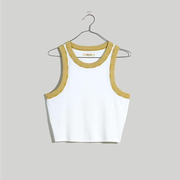 Madewell Tops - NWT Madewell Brightside Rib Cutaway Crop Tank Medium